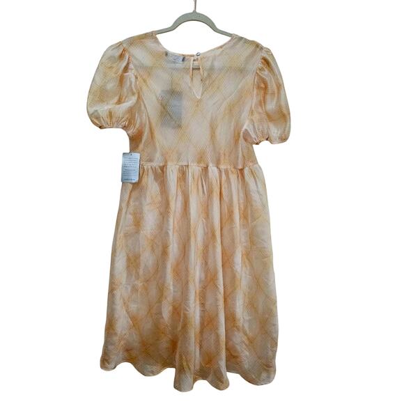 EN SAISON NWT SzL SheerLight GeometricPattern designs knee length dress Designer - Picture 2 of 15